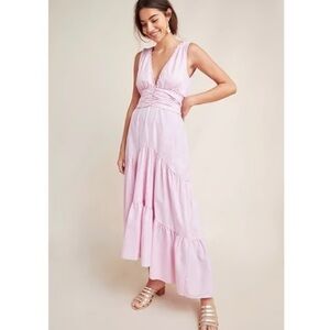 Miss Los Angeles Pink Stripe Tiered dress